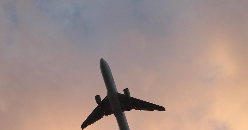 airplane, aircraft, plane, clouds, nature, sunset, sky
